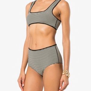 Marysia Tarpum Bay Striped High Waisted Bikini Set Size Large